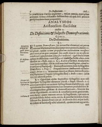 Sectio I. De Definitione & Subjecto Demonstrationis.