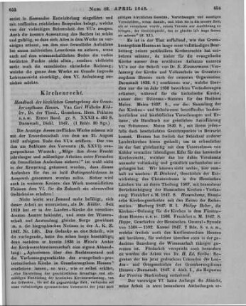 Köhler, K. W.: Handbuch der kirchlichen Gesetzgebung des Grossherzogthums Hessen. Bd. 1. Darmstadt: Diehl 1847