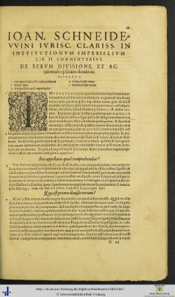 Titulus I. De Rerum Divisione, et acquirendo ipsarum dominio.