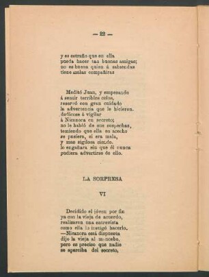 VI. - La sorpresa