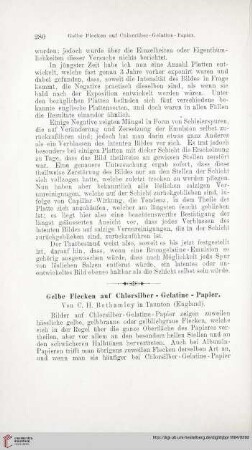 Gelbe Flecken auf Chlorsilber-Gelatine-Papier