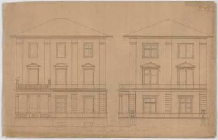 Thiersch, August ; München, Georgenstr. 4; Wohnhaus Steinmetz - Ost - u. Südseite (Ansichten)