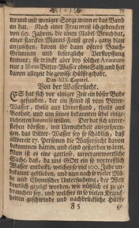 Das XIX. Capitel. Von der Wassersucht