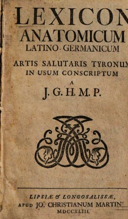 Lexicon Anatomicum Latino-Germanicum