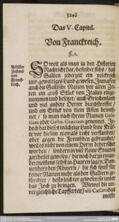 Das V. [fünffte] Capitel. Von Franckreich