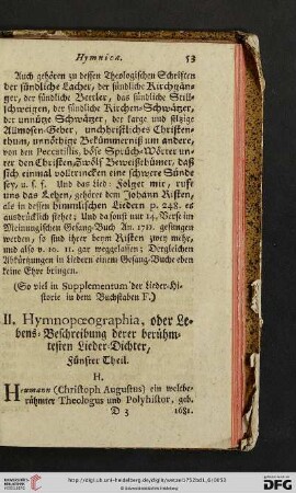 II. Hymnopoeographia, oder Lebens = Beschreibung derer berühmtesten Lieder = Dichter, Fünfter Theil