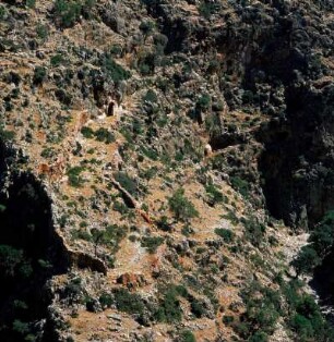 Einsiedlerschlucht, Akrotiri (Kreta) : Akrotiri (Kreta), Einsiedlerschlucht beim Höhlenkloster Katholiko