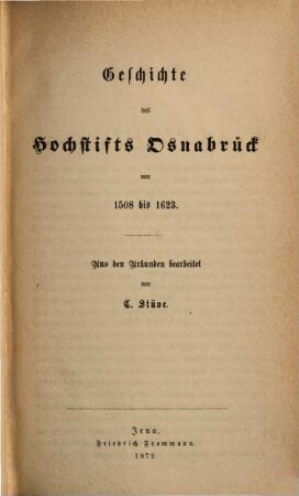 Geschichte des Hochstifts Osnabrück, 2