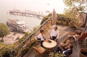 Meersburg: Terrasse von Frau Müller-Ortloff mit Seeblick, von oben