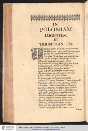 In Poloniam Lugentem et Triumphantem