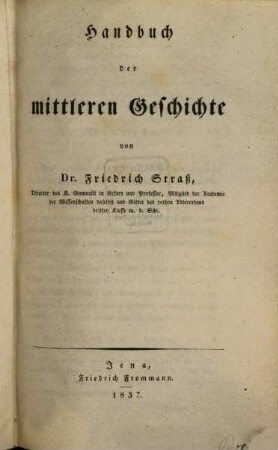 Handbuch der Weltgeschichte. 3, Handbuch der mittleren Geschichte