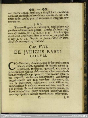 Cap. VIII. De Judiciis Rusticorum