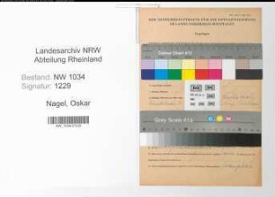 Entnazifizierung Oskar Nagel , geb. 07.12.1870 (Oberstleutnant)