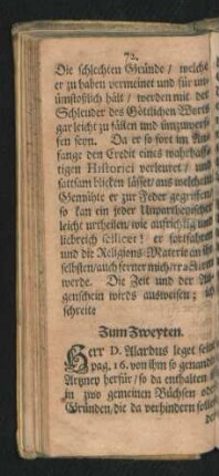 Zum Zweyten.