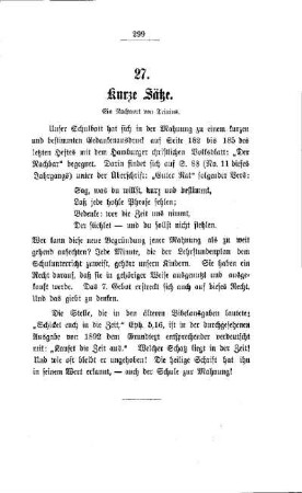 Kurze Sätze