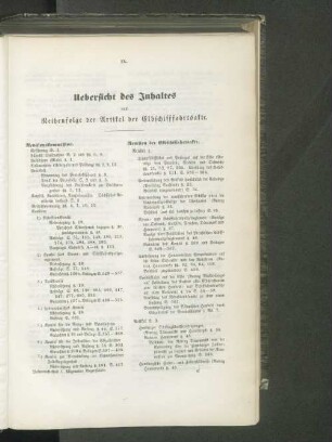 Uebersicht des Inhaltes nach Reihenfolge der Artikel der Elbschifffahrtsakte.