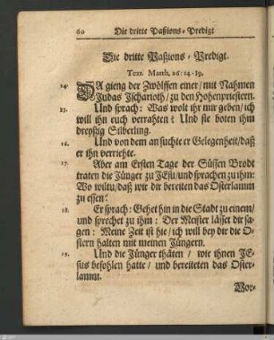 Die dritte Paßions-Predigt.