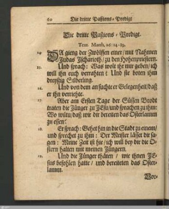 Die dritte Paßions-Predigt.