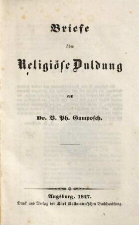Briefe über religiöse Duldung