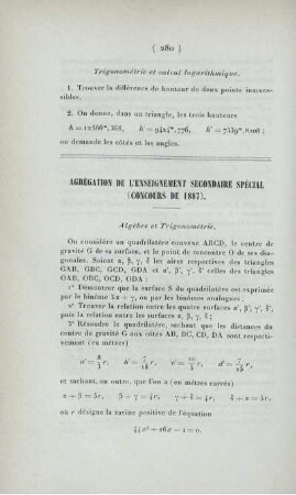 Agrégation de l'enseignement secondaire spécial (concours de 1887).