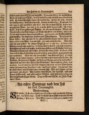 693-714, Am ersten Sonntage nach dem Fest der Heiligen Dreyeinigkeit