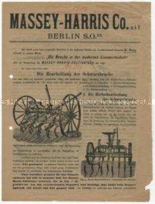 Bodenbearbeitungsgeräte von der Firma Massey-Harris und Co. in Kanada