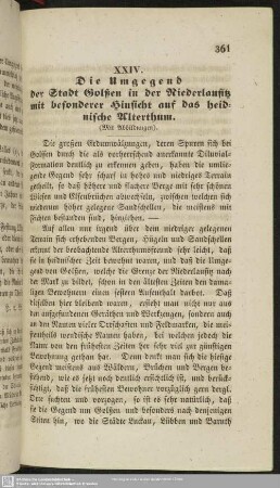 XXIV. Die Umgegend der Stadt Golßen in der Niederlausitz mit besonderer Hinsicht auf das heidnische Alterthum