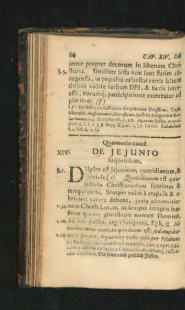XIV. De Jeiunio loquendum.