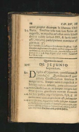 XIV. De Jeiunio loquendum.