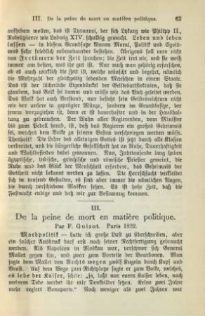 III. De la peine de mort en matière politique