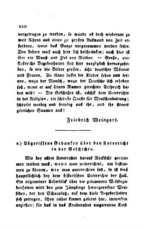 Abgerissene Gedanken überden Unterricht in der Geschichte