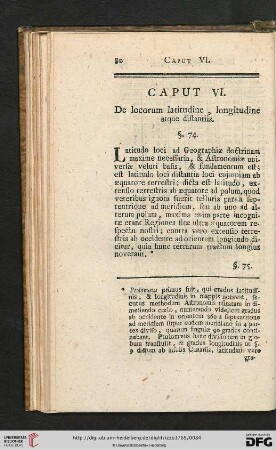 Caput VI.: De locorum latitudine, longitudine atque distantiis