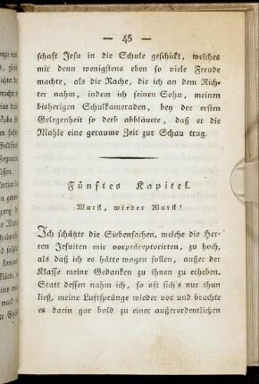 Fünftes Kapitel. Wurst, wieder Wurst!