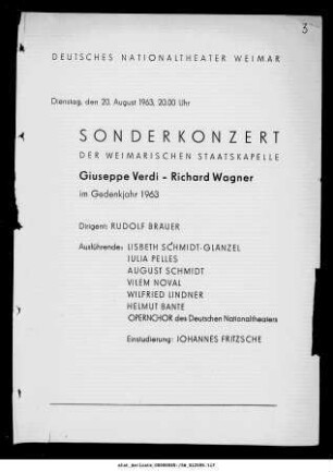 Sonderkonzert [...] Giuseppe Verdi - Richard Wagner