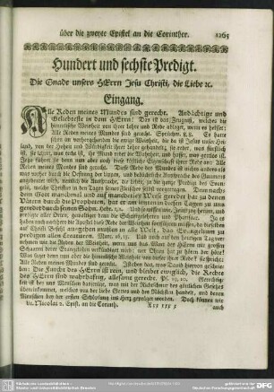 Hundert und sechste Predigt