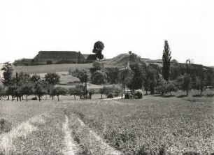 Köllmichen. Slawische Wallanlage. Ansicht von Norden mit Gut