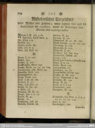 Alphabetisches Verzeichnis derer Mahler und Zeichner, unter letztern sind auch die Kupferstecher mit angeführet, welche die Zeichnungen derer Bildnisse selbst verfertiget haben