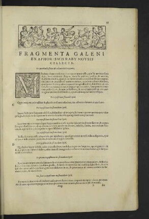 Fragmenta Galeni ex aphorismis Raby Moysis collecta.