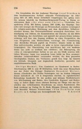 256 [Rezension] Dreißen, Josef, Ihr aber seid Christi