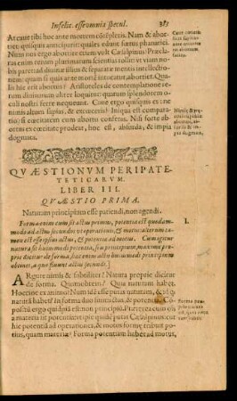 Quaestio Prima.