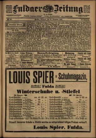 Zweite Ausgabe vom Mittwoch, den 12. November 1902.