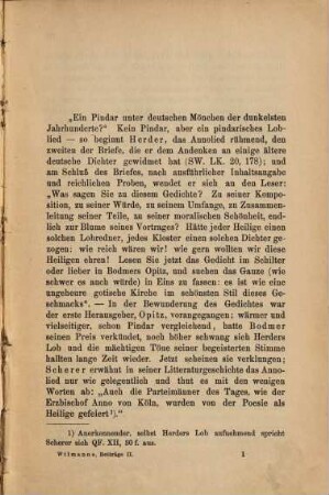Beiträge zur Geschichte der älteren deutschen Litteratur, 2. Über das Annolied.