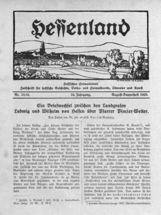 Nr. 15/16, August-Doppelheft 1920