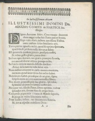 In luctuosißimum obitum ... Elegia.