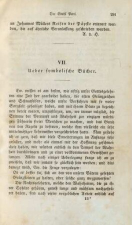 VII. Ueber symbolische Bücher
