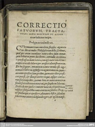 Correctio Fatuorum, Tractatulus satis perutilis et autenticus foeliciter incipit.