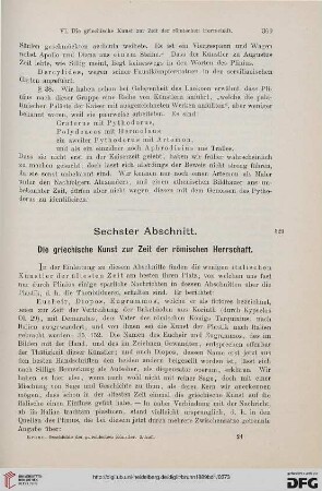 Sechster Abschnitt: Die griechische Kunst zur Zeit der römischen Herrschaft