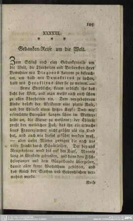 XXXXIII. Gedanken-Reise um die Welt