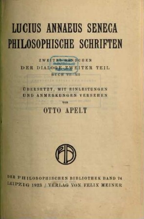 Philosophische Schriften. 2, Der Dialoge zweiter Teil, Buch VII - XII