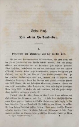 1. Verlorenes und Gerettetes aus der ältesten Zeit